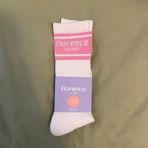 Florence by Mills Logo Pink Crew Socks NWT